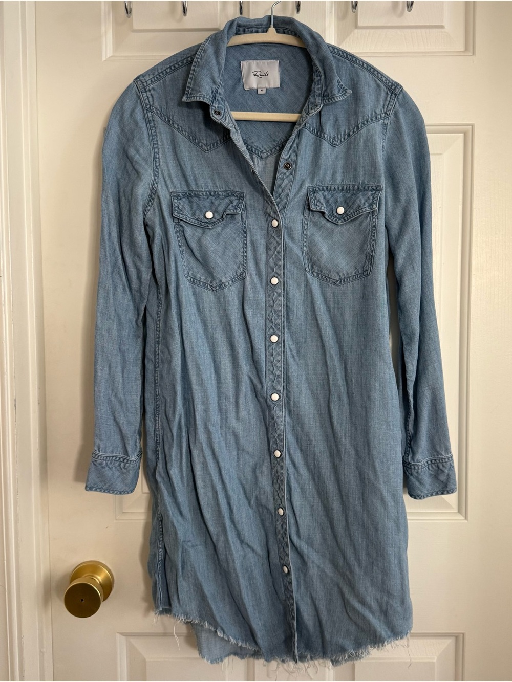 Rails Light Blue Denim Shirt Dress